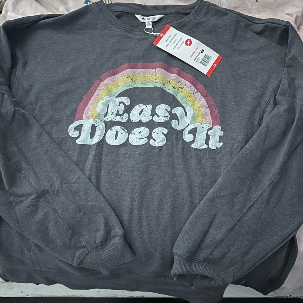 Gray 'Easy Does It' Sweatshirt WILDFOX 
Size XS